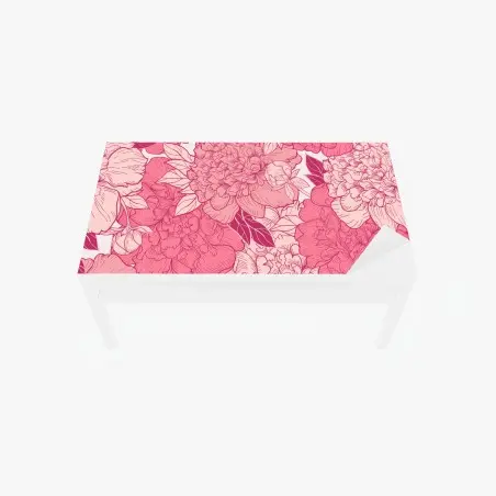 Chapa adhesiva para mesa y escritorio diseño floral de peonías en tonos rosa – Pixers®