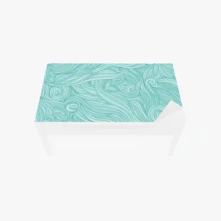 Chapa adhesiva para mesa y escritorio patrón ondulado en tonos turquesa – Pixers®