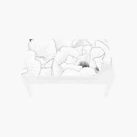 Chapa adhesiva para mesa y escritorio diseño botánico en contorno blanco y negro – Pixers®