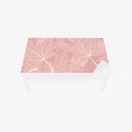 Chapa adhesiva para mesa y escritorio estampado de hojas esqueletizadas en rosa – Pixers®