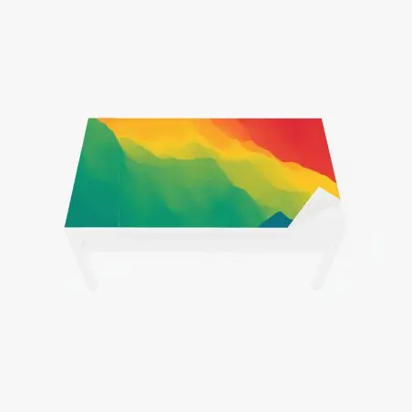 Chapa adhesiva para mesa y escritorio paisaje abstracto de montañas en degradado vibrante – Pixers®