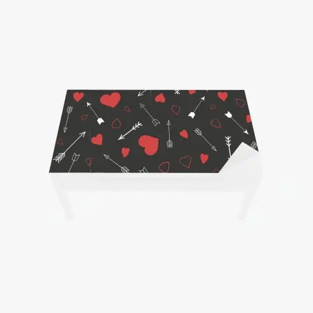 Chapa adhesiva para mesa y escritorio patrón romántico de corazones y flechas – Pixers®