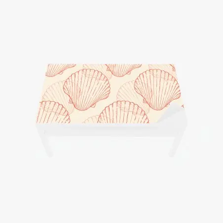 Chapa adhesiva para mesa y escritorio patrón de conchas marinas en tonos coral – Pixers®