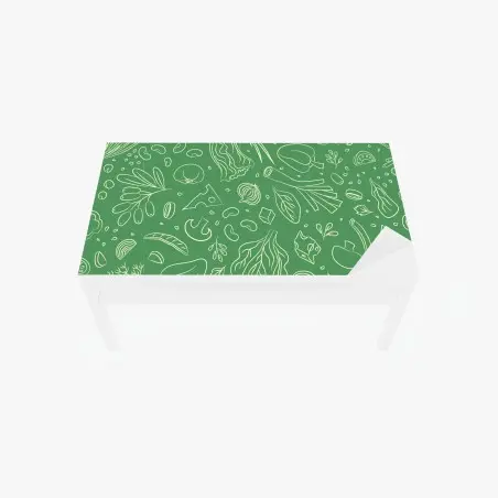 Chapa adhesiva para mesa y escritorio diseño de verduras ilustradas sobre fondo verde – Pixers®