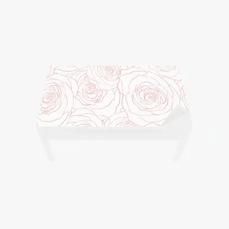 Chapa adhesiva para mesa y escritorio diseño floral de rosas en contorno rosa – Pixers®