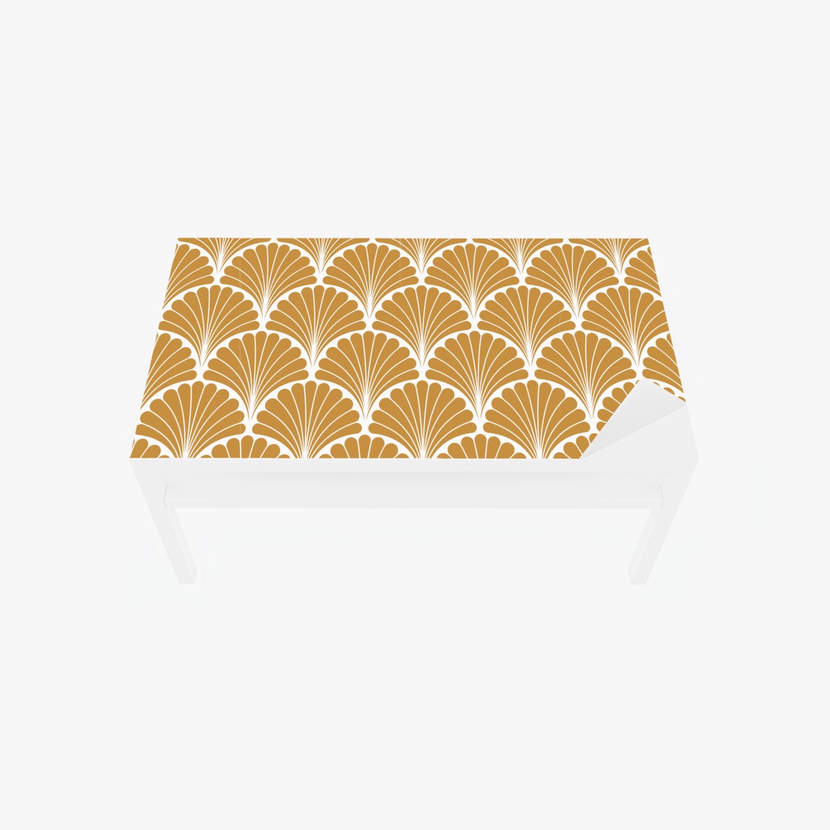 Chapa adhesiva para mesa y escritorio patrón art déco de conchas doradas – Pixers®