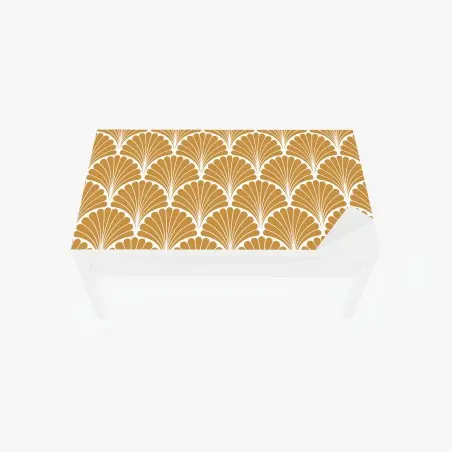 Chapa adhesiva para mesa y escritorio patrón art déco de conchas doradas – Pixers®