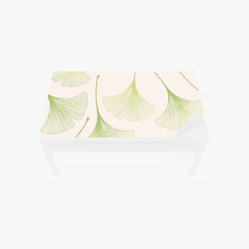 Chapa adhesiva para mesa y escritorio patrón botánico de hojas de ginkgo