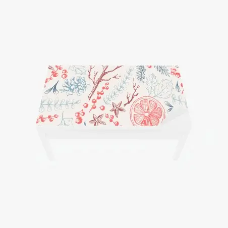 Chapa adhesiva para mesa y escritorio patrón botánico navideño en tonos suaves – Pixers®