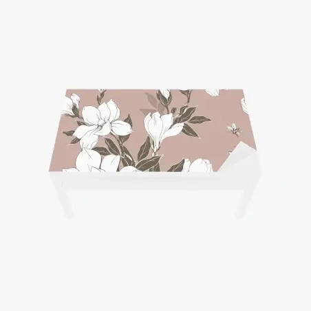 Chapa adhesiva para mesa y escritorio fondo floral de magnolias en rosa empolvado – Pixers®