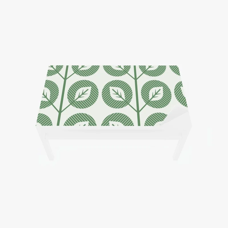 Chapa adhesiva para mesa y escritorio diseño botánico geométrico en verde