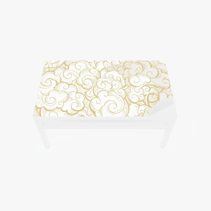 Chapa adhesiva para mesa y escritorio patrón de nubes doradas estilo ornamental