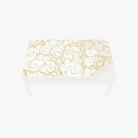Chapa adhesiva para mesa y escritorio patrón de nubes doradas estilo ornamental – Pixers®