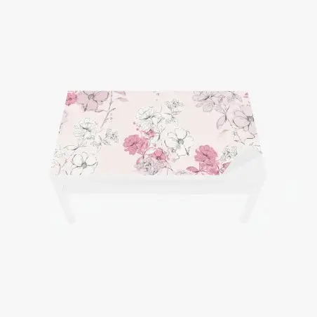 Chapa adhesiva para mesa y escritorio patrón floral romántico en tonos rosa – Pixers®