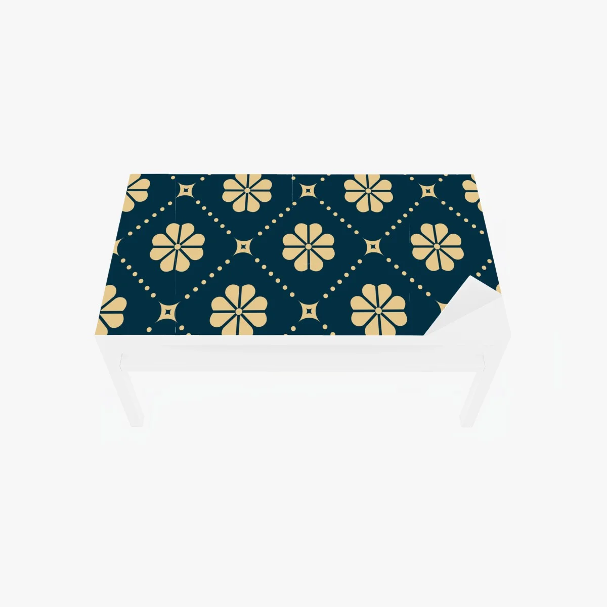 Chapa adhesiva para mesa y escritorio patrón floral geométrico en azul marino y crema – Pixers® Chapa adhesiva para mesa y escritorio patrón floral geométrico en azul marino y crema – Pixers®