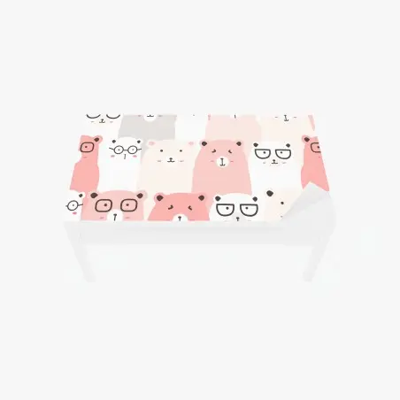 Chapa adhesiva para mesa y escritorio ositos pastel en patrón repetitivo – Pixers®