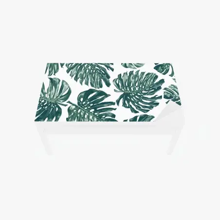 Chapa adhesiva para mesa y escritorio patrón tropical de hojas de monstera en verde – Pixers®