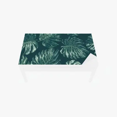 Chapa adhesiva para mesa y escritorio patrón de hojas de monstera en tonos verdes – Pixers®