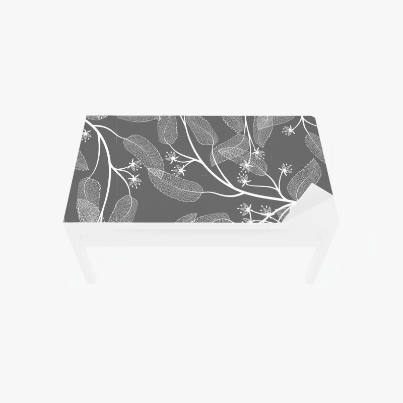 Chapa adhesiva para mesa y escritorio motivo botánico en tonos grises