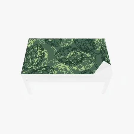 Chapa adhesiva para mesa y escritorio patrón de lúpulos en tonos verdes – Pixers®