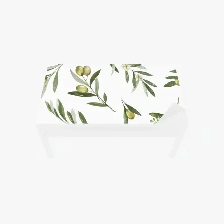 Chapa adhesiva para mesa y escritorio patrón de ramas de olivo en acuarela – Pixers®