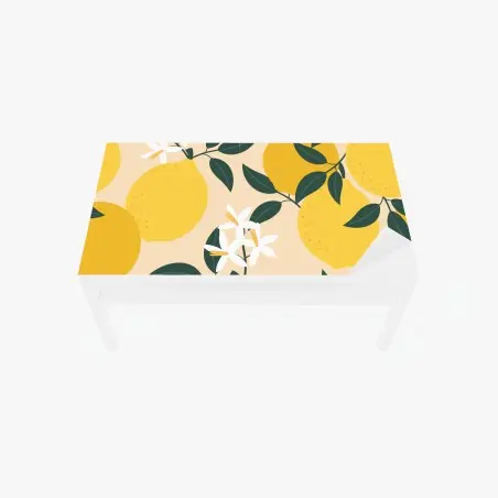 Chapa adhesiva para mesa y escritorio diseño de limones y flores sobre fondo suave – Pixers®