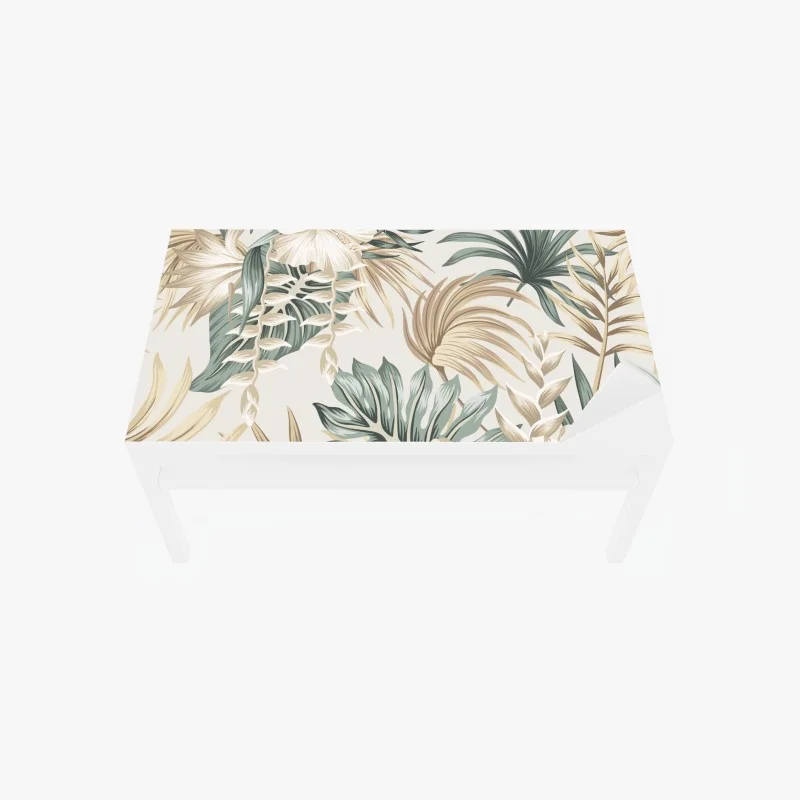Chapa adhesiva para mesa y escritorio diseño botánico tropical en tonos neutros