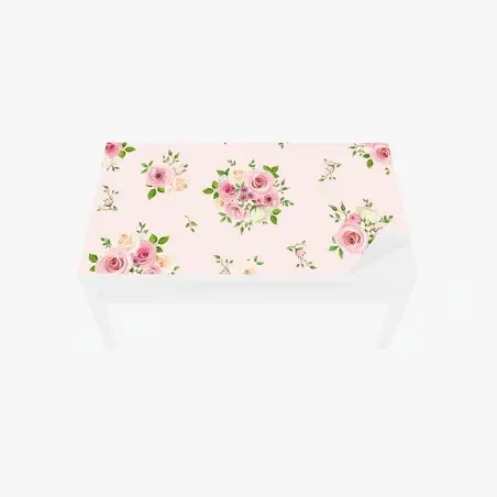 Chapa adhesiva para mesa y escritorio ramos de rosas en tonos pastel sobre fondo rosa claro – Pixers®
