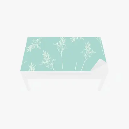 Chapa adhesiva para mesa y escritorio follaje delicado sobre fondo turquesa – Pixers®