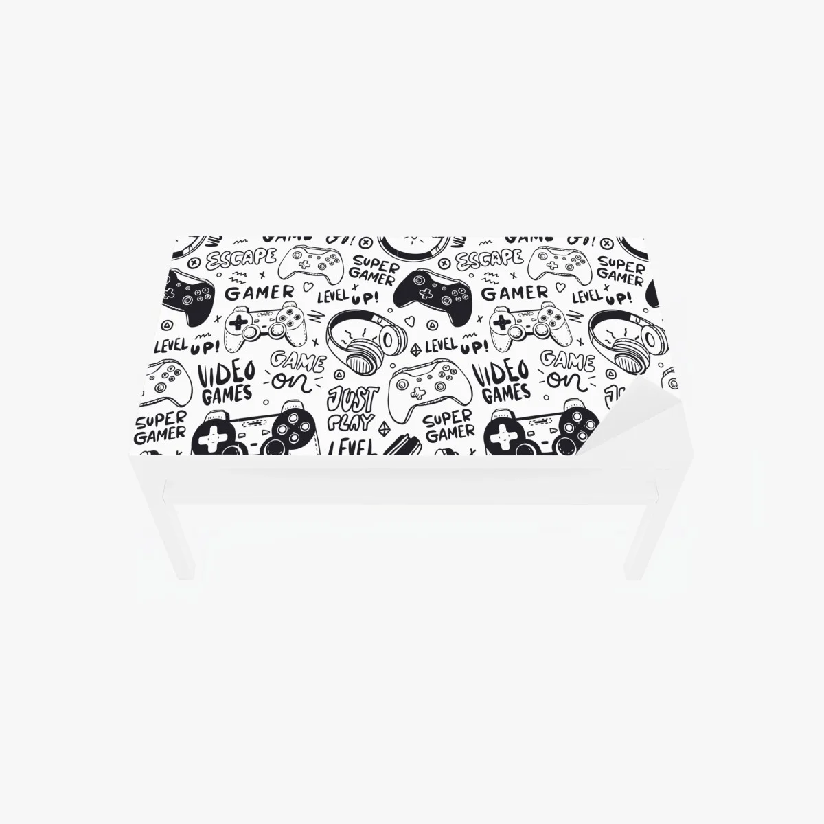 Chapa adhesiva para mesa y escritorio patrón de videojuegos en estilo doodle blanco y negro – Pixers® Chapa adhesiva para mesa y escritorio patrón de videojuegos en estilo doodle blanco y negro – Pixers®