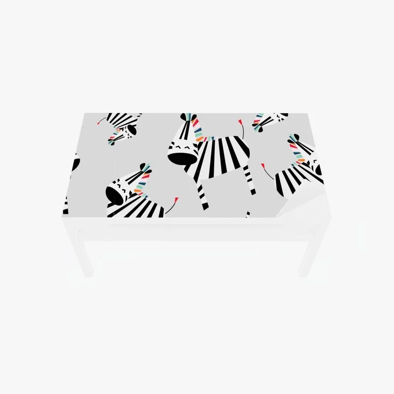 Chapa adhesiva para mesa y escritorio cebras a rayas con detalles de color