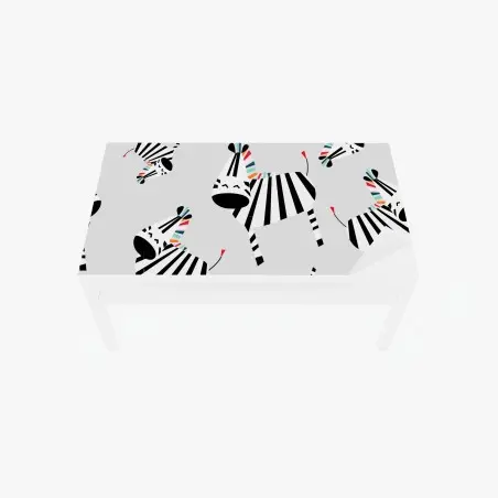 Chapa adhesiva para mesa y escritorio cebras a rayas con detalles de color – Pixers®