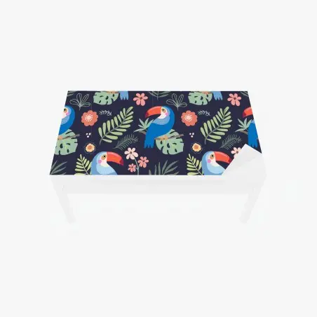 Chapa adhesiva para mesa y escritorio estampado tropical de tucanes y hojas – Pixers®