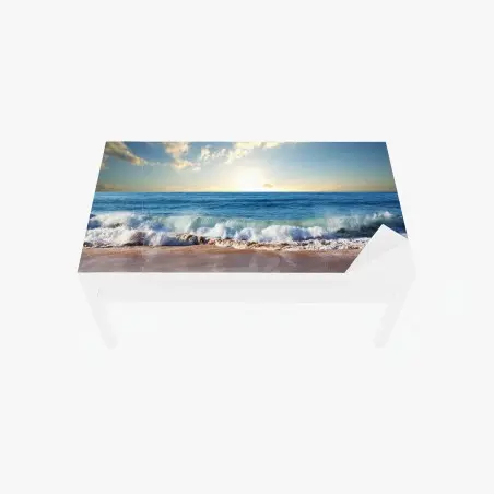 Chapa adhesiva para mesa y escritorio puesta de sol en la costa del Parque Olímpico – Pixers®