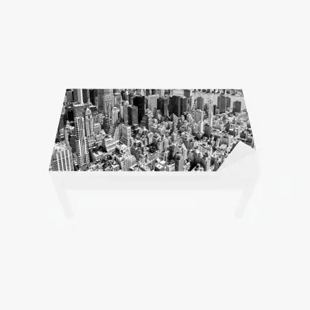 Chapa adhesiva para mesa y escritorio panorámica aérea de Manhattan, Nueva York en blanco y negro – Pixers®