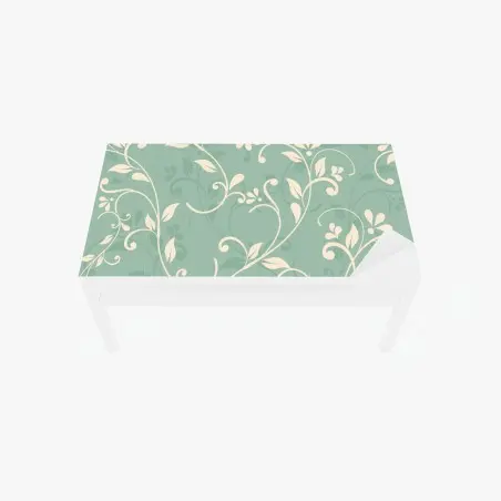 Chapa adhesiva para mesa y escritorio motivo floral elegante en verde agua y crema – Pixers®