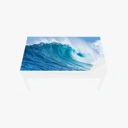 Chapa adhesiva para mesa y escritorio ola poderosa del océano en azul – Pixers®