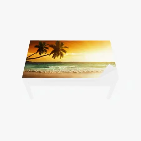 Chapa adhesiva para mesa y escritorio atardecer en la playa del Caribe – Pixers®