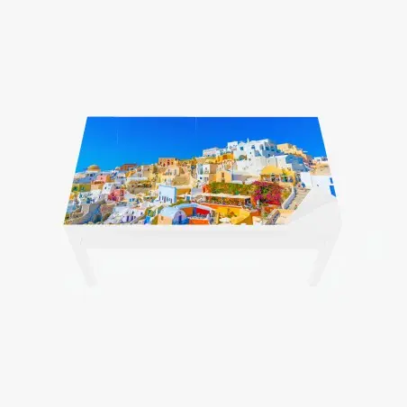 Chapa adhesiva para mesa y escritorio vistas panorámicas de Oia, Santorini – Pixers®