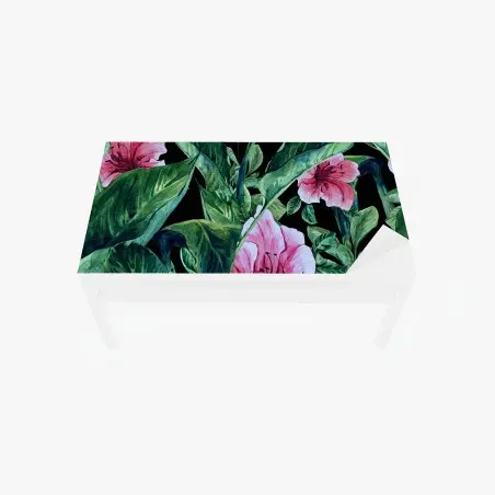 Chapa adhesiva para mesa y escritorio jardín tropical en acuarela sobre fondo negro – Pixers®