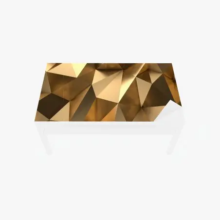 Chapa adhesiva para mesa y escritorio diseño geométrico dorado y moderno – Pixers®