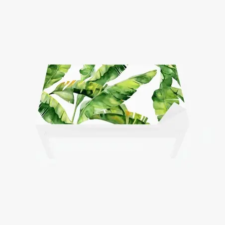 Chapa adhesiva para mesa y escritorio hojas de plátano en acuarela – Pixers®