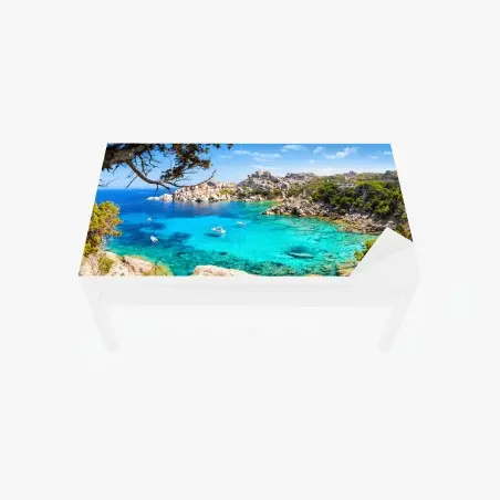 Chapa adhesiva para mesa y escritorio paisaje costero de aguas turquesas – Pixers®