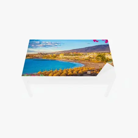 Chapa adhesiva para mesa y escritorio paisaje playero en Torviscas, Tenerife – Pixers®