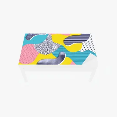 Chapa adhesiva para mesa y escritorio diseño colorido estilo Memphis con formas orgánicas – Pixers®