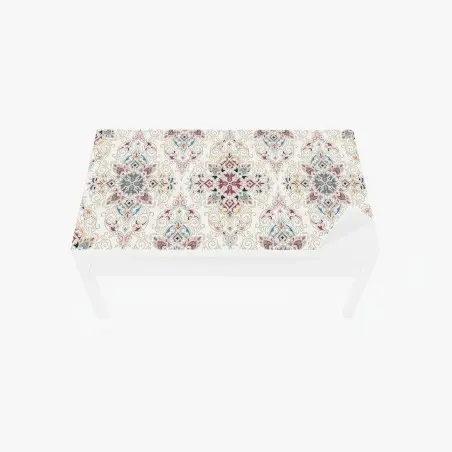 Chapa adhesiva para mesa y escritorio motivo damasco ornamental en tonos pastel – Pixers®