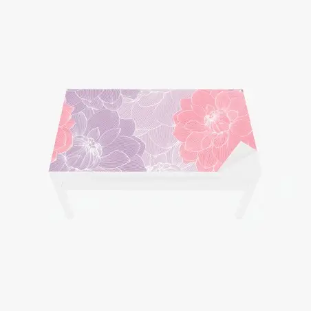 Chapa adhesiva para mesa y escritorio flores lineales en tonos pastel – Pixers®