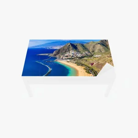Chapa adhesiva para mesa y escritorio vistas costeras y playa dorada – Pixers®