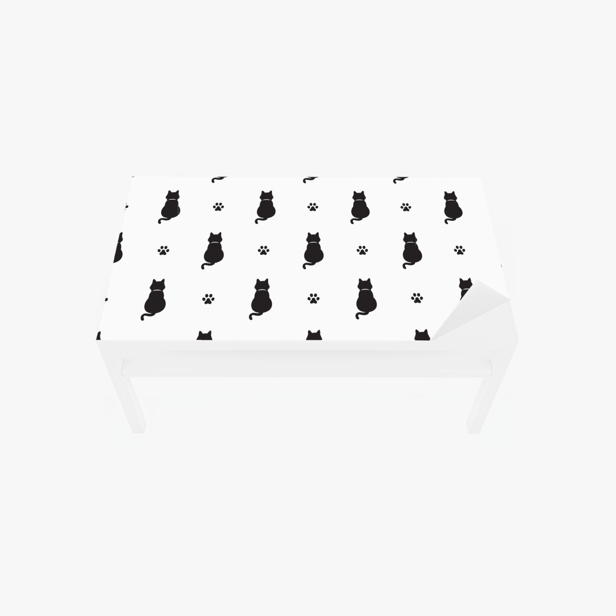 Chapa adhesiva para mesa y escritorio patrón de gatos en silueta blanco y negro – Pixers®
