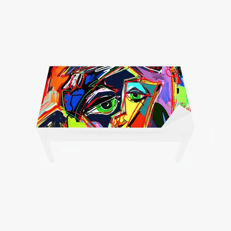 Chapa adhesiva para mesa y escritorio rostro cromático abstracto